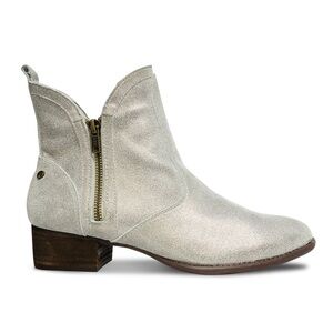 Revere Siena Silver Metallic Comfort Ankle Bootie 9W